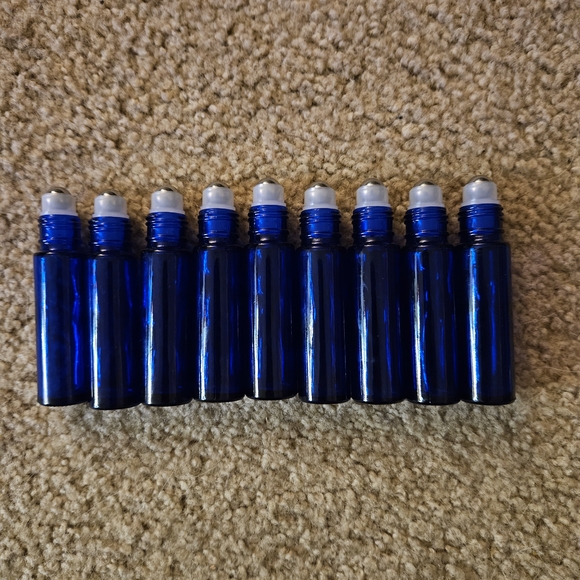 Other - Set of Blue Glass Roller Bottles